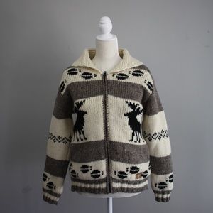 Northern Lifestyles | Wool Knit Moose Zip Up